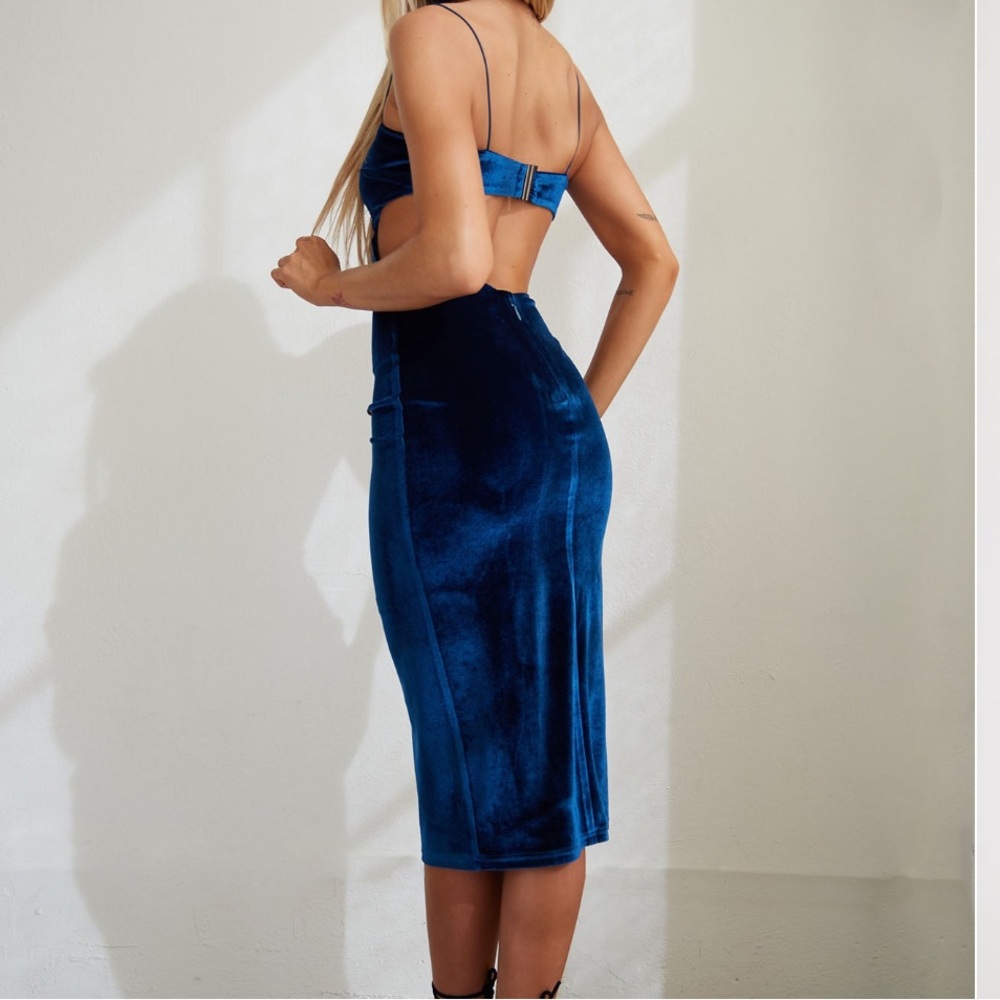 Blue velvet dress
